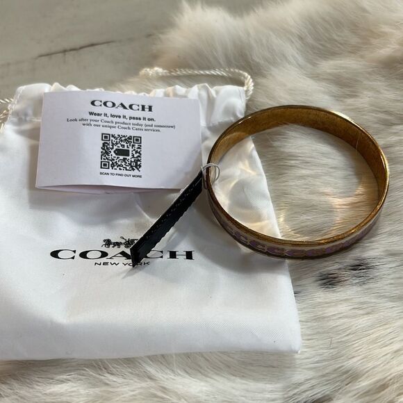 COACH Gold & Purple Bangle Bracelet - Picture 3 of 6